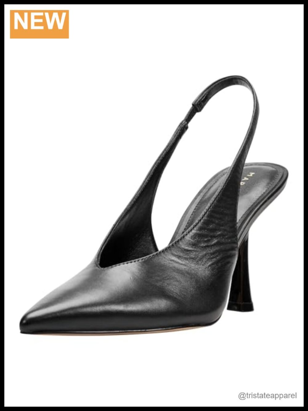 Leather Slingback Pointed Toe Kitten Heel Pumps